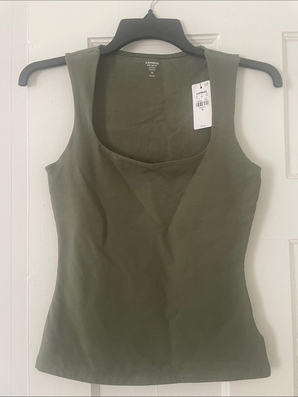 Express Olive Green Scoop Neck Tank Top